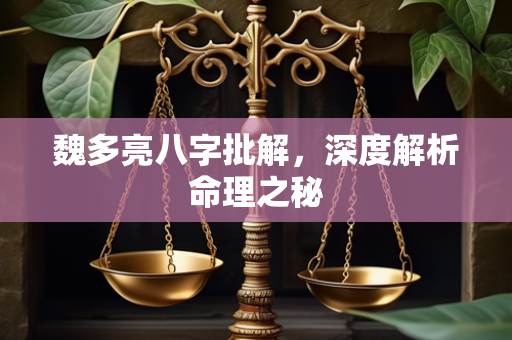 魏多亮八字批解，深度解析命理之秘