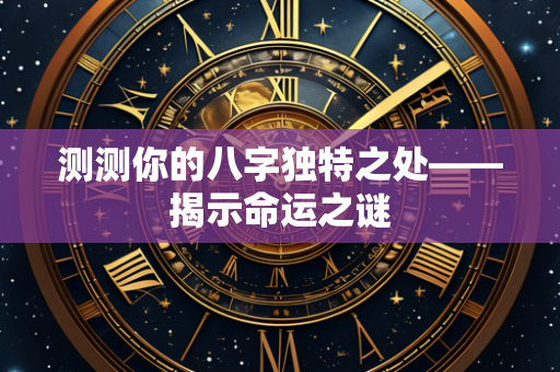 测测你的八字独特之处——揭示命运之谜