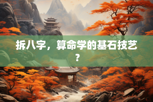 拆八字，算命学的基石技艺？