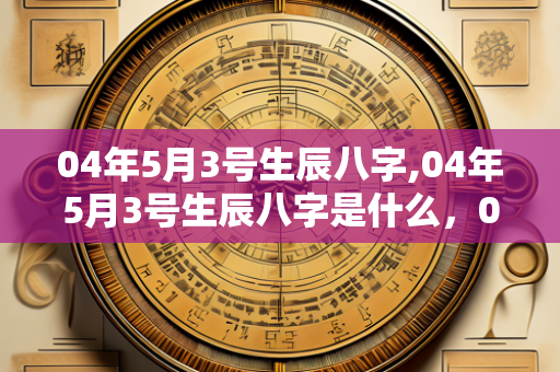 04年5月3号生辰八字,04年5月3号生辰八字是什么，04年5月3号的生辰八字为，甲申年、庚辰月、丙寅日。