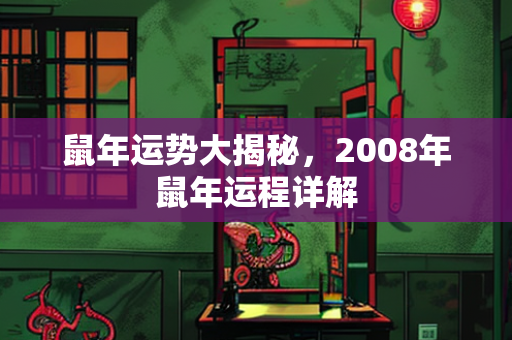 鼠年运势大揭秘，2008年鼠年运程详解