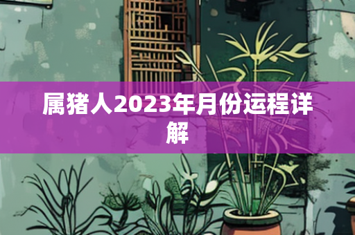 属猪人2023年月份运程详解