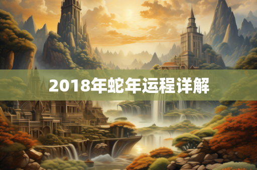 2018年蛇年运程详解