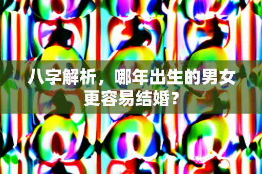 八字解析，哪年出生的男女更容易结婚？